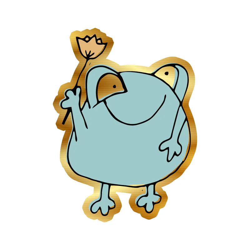 Frog - Gold Chrome Vinyl Sticker - Custom Size
