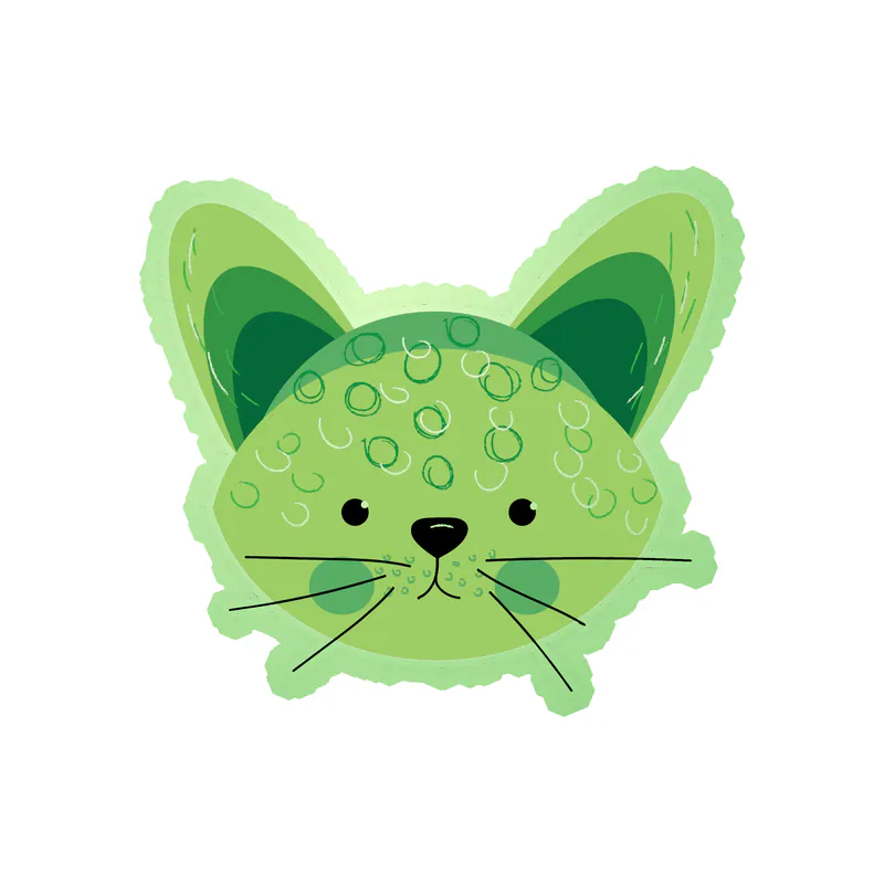 Green Cat - Glow in the Dark Vinyl Sticker - Custom Size
