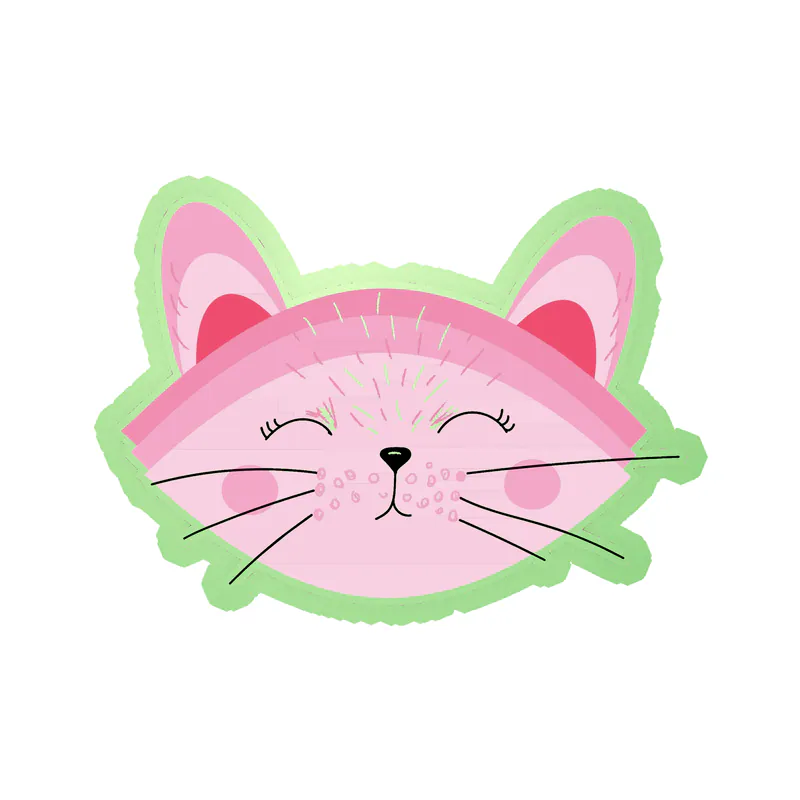 Pink Cat - Glow in the Dark Vinyl Sticker - Custom Size