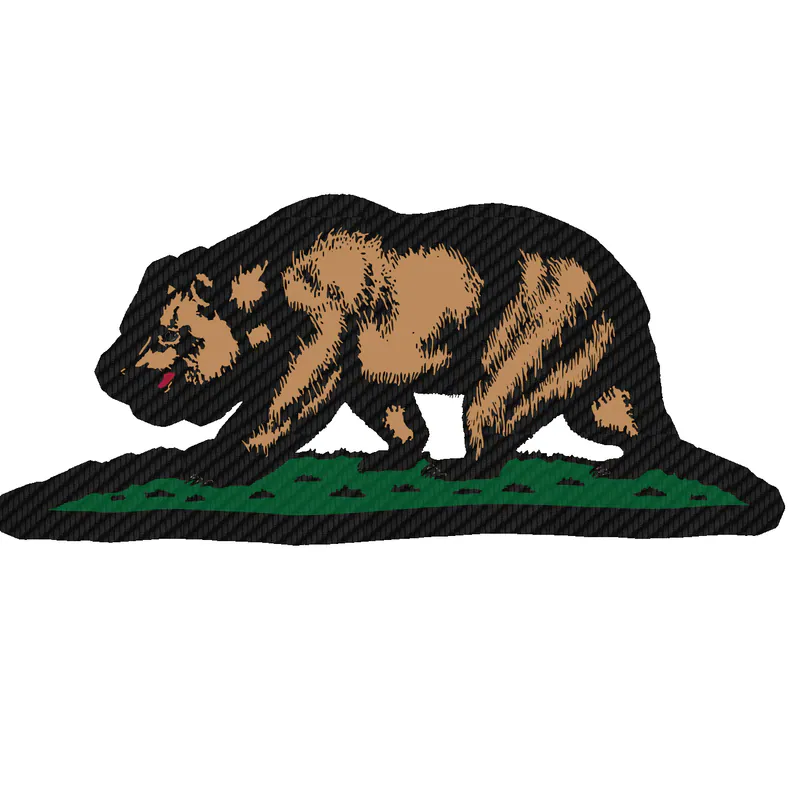 California Bear Carbon Fiber Vinyl Decal