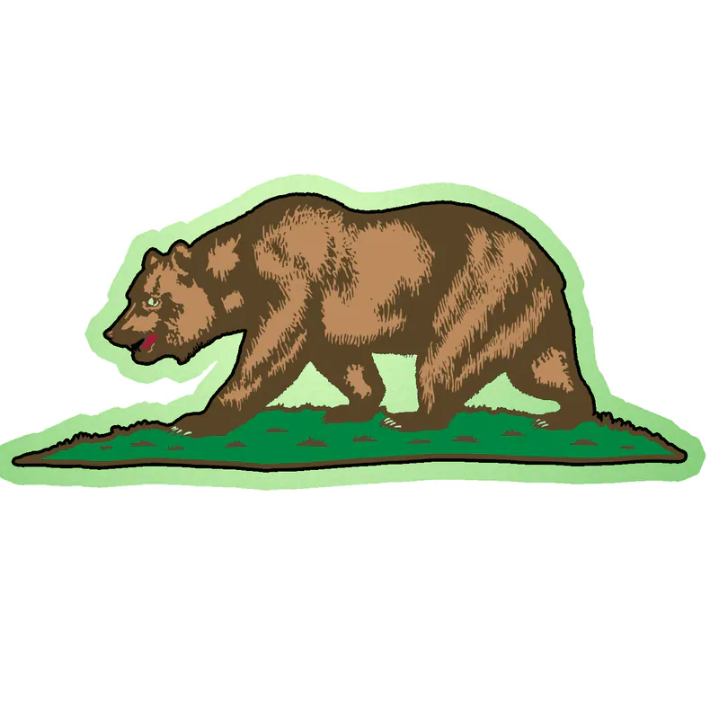 California Bear Glow in the Dark Vinyl Decal