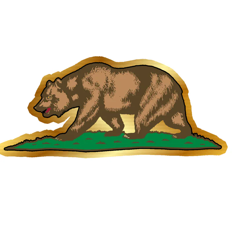 California Bear Gold Chrome Vinyl Decal