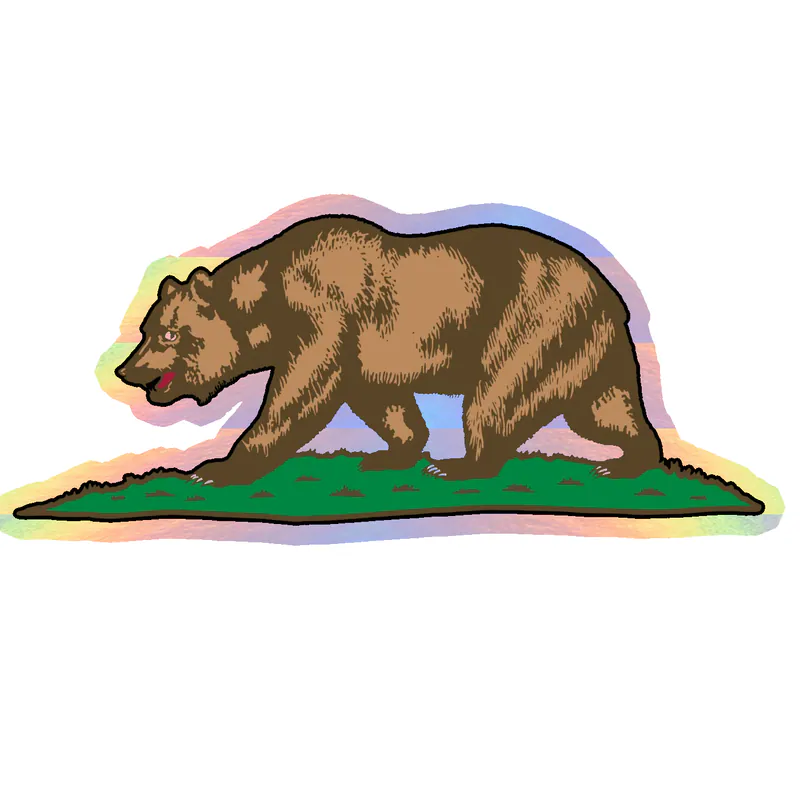California Bear Holographic Vinyl Decal