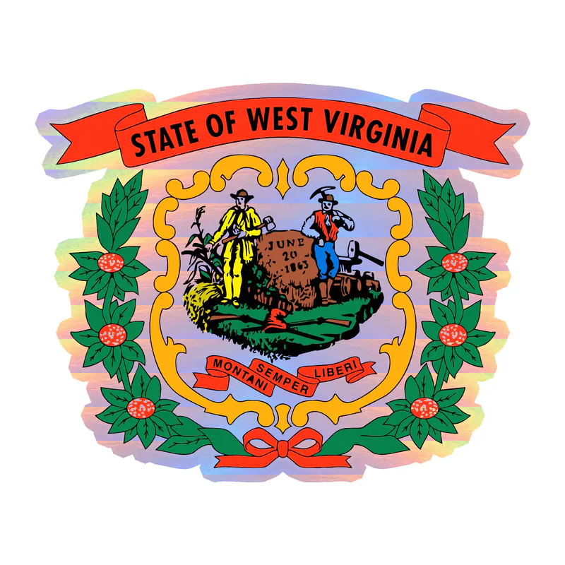 West Virginia Coat of Arms Holographic Vinyl Decal