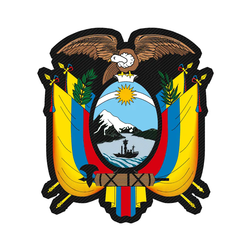 Ecuador Coat of Arms Carbon Fiber Vinyl Decal