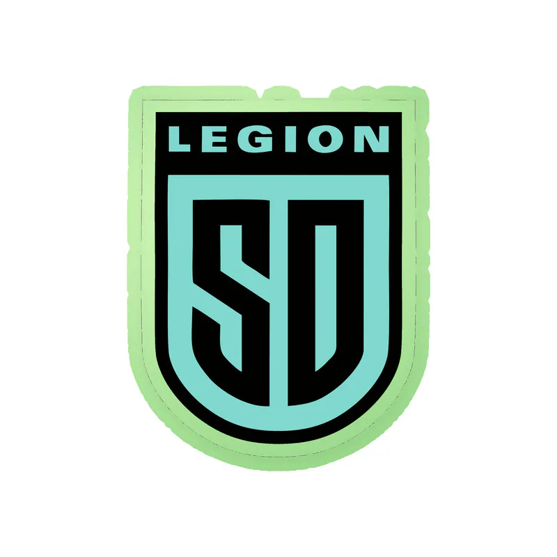 Legion SD - tiffany blue and black - Glow in the Dark Vinyl Decal