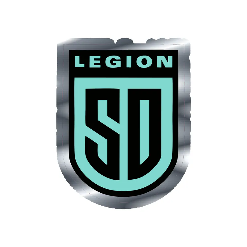 Legion SD - tiffany blue and black - Silver Chrome Vinyl Decal