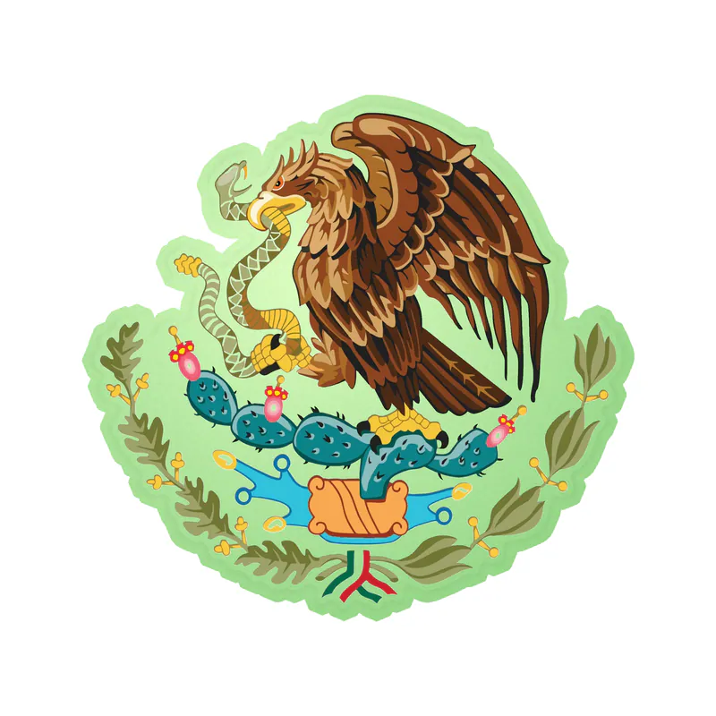 Mexico Coat of Arms Glow in the Dark Vinyl Decal