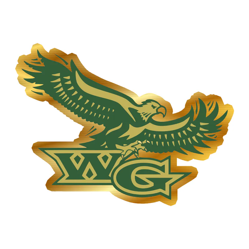 Woodward Granger Hawks - Hawk - Gold Chrome Vinyl Decal - Custom Size