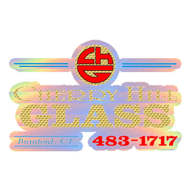 Custom for George- Cherry Hill Glass - Holographic Vinyl Decal