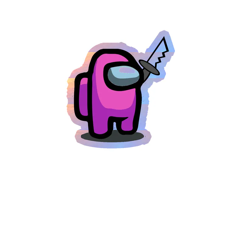 Among us Holographic Vinyl Sticker - Custom Size