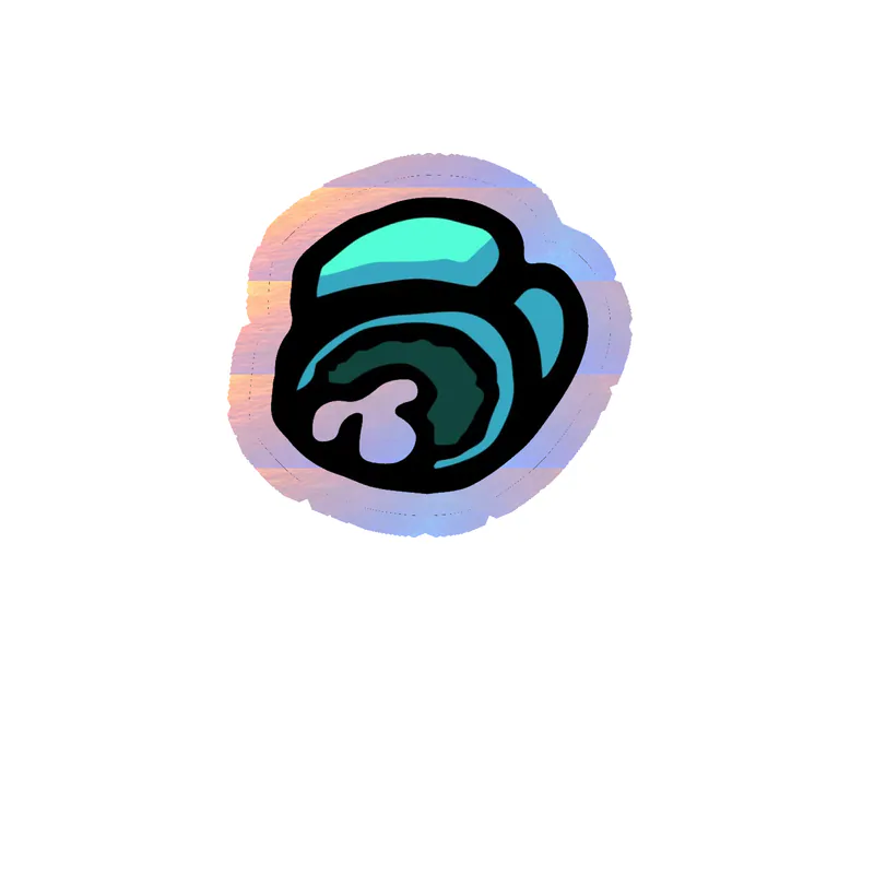 Among us Holographic Vinyl Sticker - Custom Size