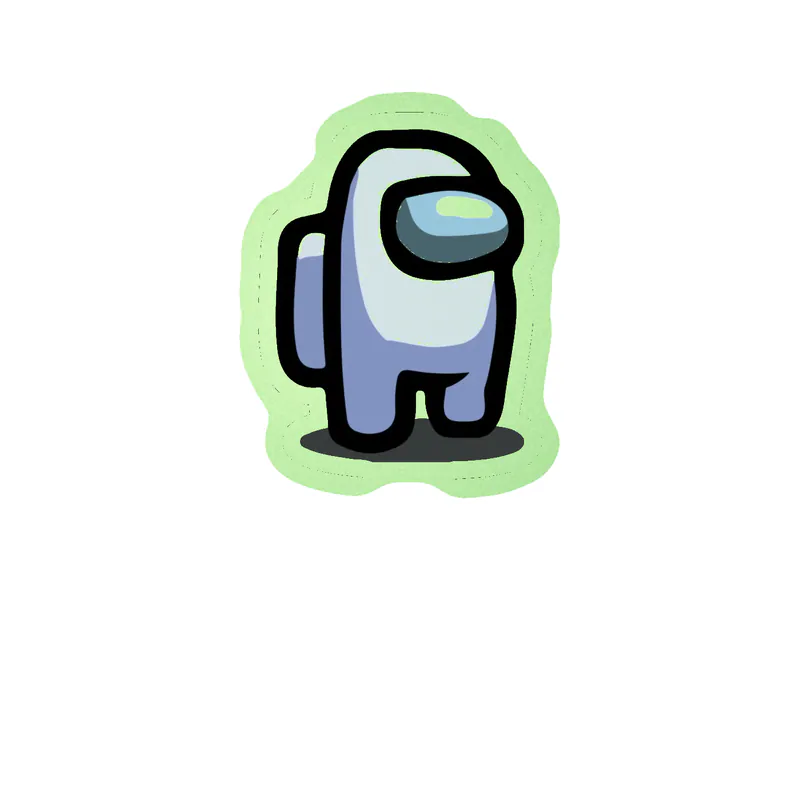 Among us Glow in the Dark Vinyl Sticker - Custom Size