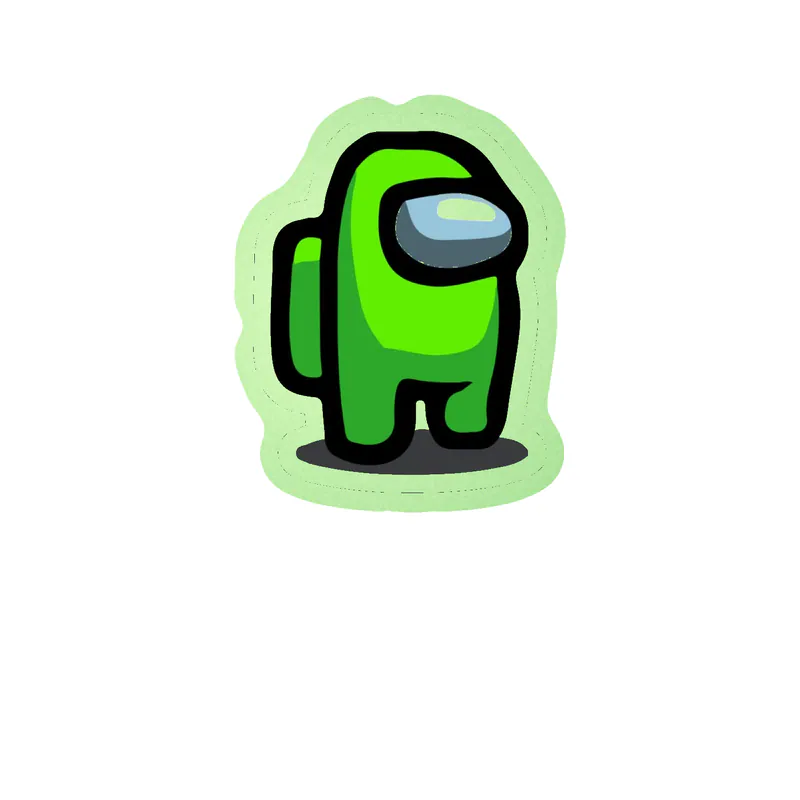 Among us Glow in the Dark Vinyl Sticker - Custom Size