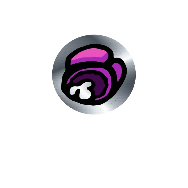 Among us Silver Chrome Vinyl Sticker - Custom Size