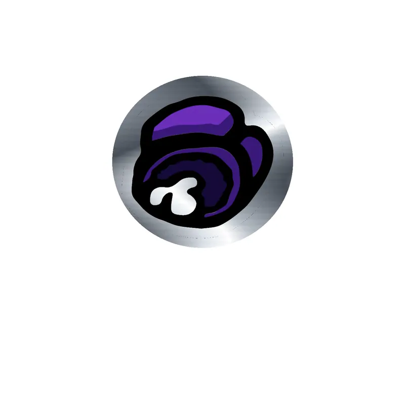 Among us Silver Chrome Vinyl Sticker - Custom Size