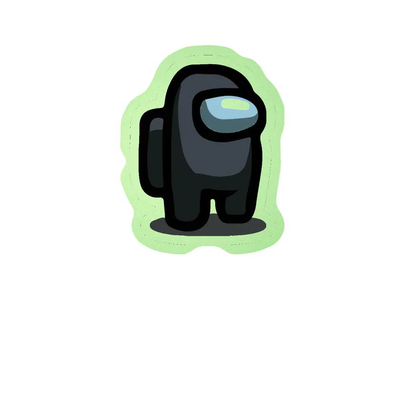 Among us Glow in the Dark Vinyl Sticker - Custom Size