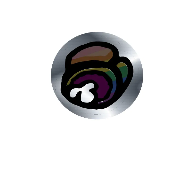 Among us Silver Chrome Vinyl Sticker - Custom Size