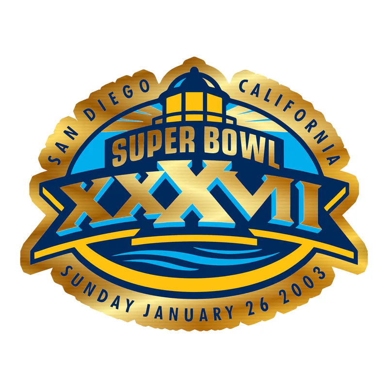 San Diego Superbowl - Gold Chrome Vinyl Sticker - Custom Size