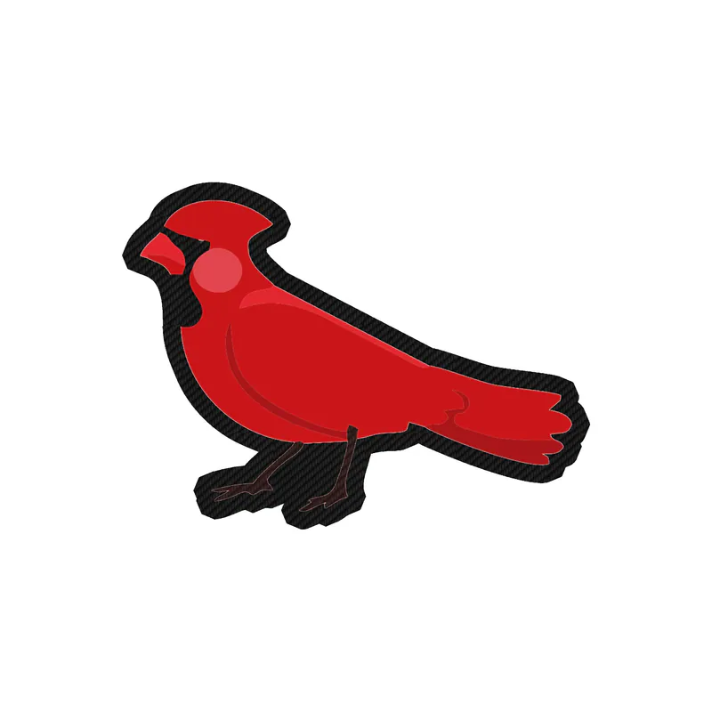 Bird - Cardinal - Carbon Fiber Vinyl Decal - Custom Size