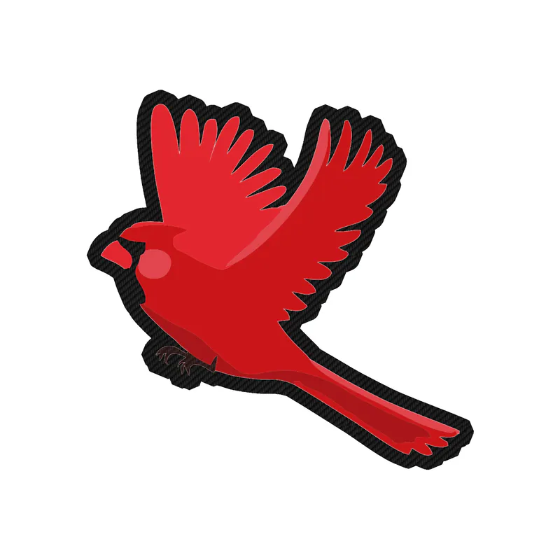 Bird - Cardinal - Carbon Fiber Vinyl Decal - Custom Size