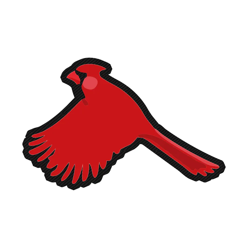 Bird - Cardinal - Carbon Fiber Vinyl Decal - Custom Size