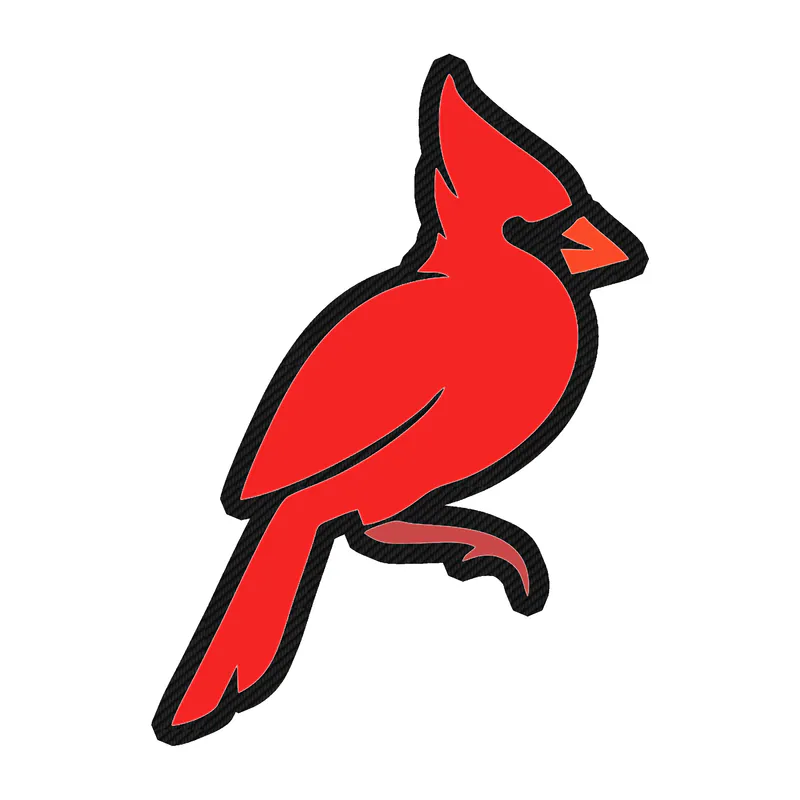 Bird - Cardinal - Carbon Fiber Vinyl Decal - Custom Size