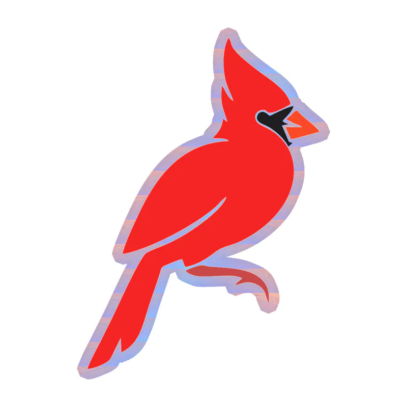 Bird - Cardinal - Holographic Vinyl Decal - Custom Size