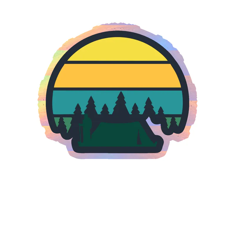 Camping Holographic Vinyl Decal