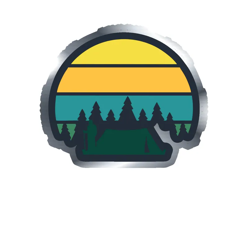Camping Silver Chrome Vinyl Decal