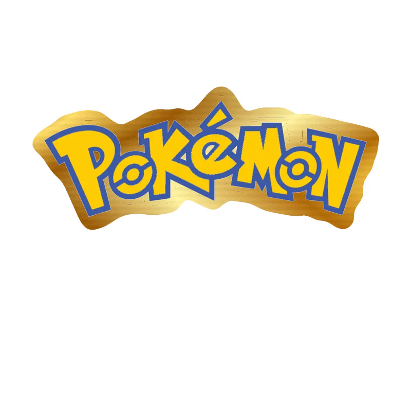 Pokémon Logo Gold Chrome Vinyl Decal