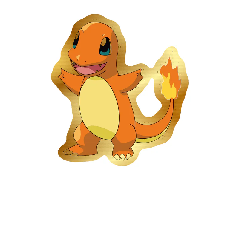 Charmander Gold Chrome Vinyl Decal