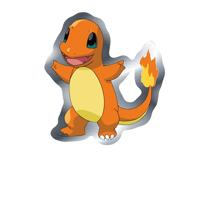 Charmander Silver Chrome Vinyl Decal