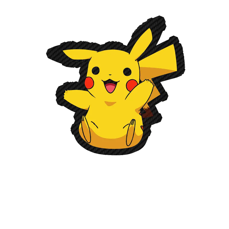 Pikachu Carbon Fiber Vinyl Decal