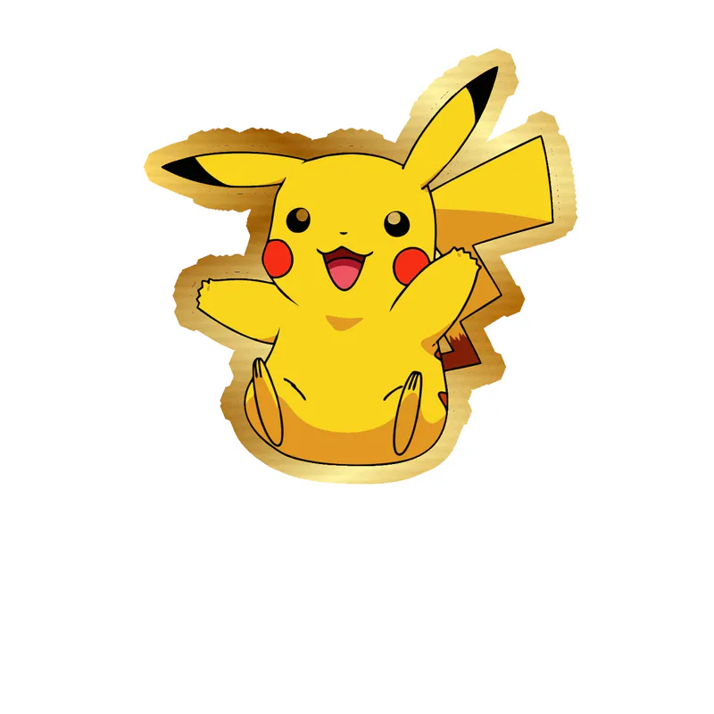 Pikachu Gold Chrome Vinyl Decal