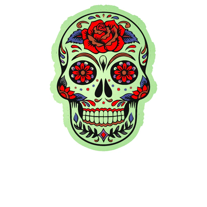Sugar Skull - Glow in the Dark Vinyl Decal