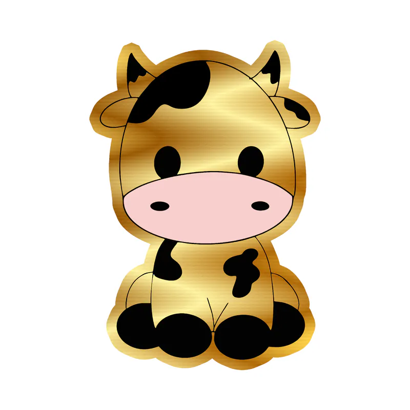 Cow Gold Chrome Vinyl Decal