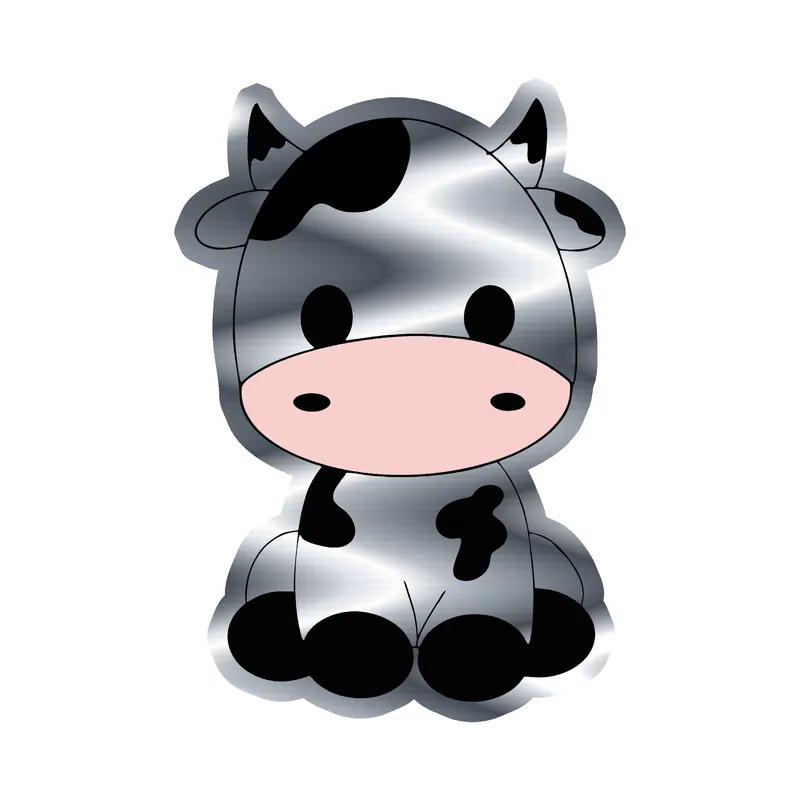 Cow Silver Chrome Vinyl Decal