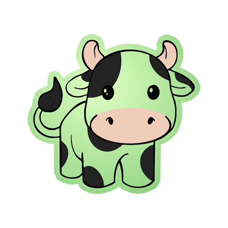 Cow Glow in the Dark Vinyl Decal