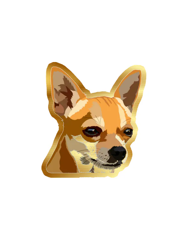 Chihuahua - Dog Gold Chrome Vinyl Decal