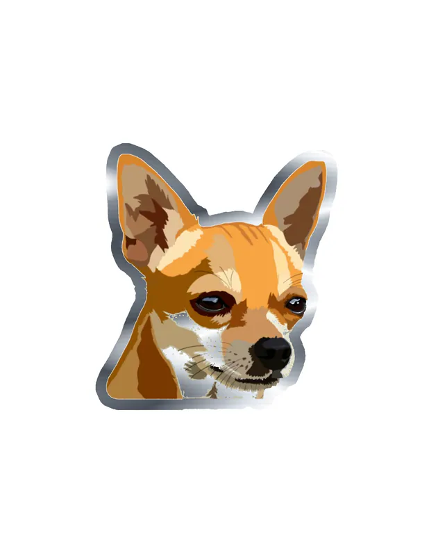 Chihuahua - Dog Silver Chrome Vinyl Decal