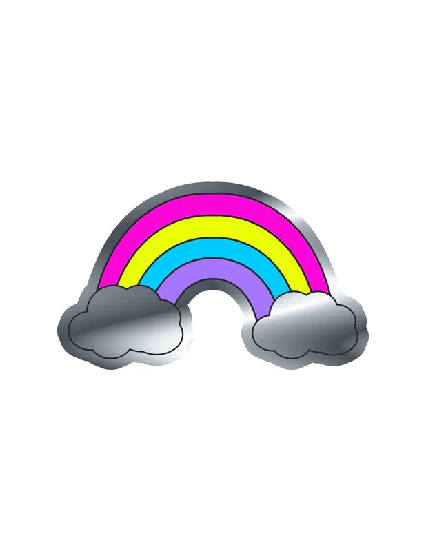 Rainbow Silver Chrome Vinyl Decal