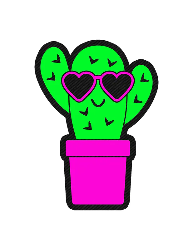 Cactus Carbon Fiber Vinyl Decal - Custom Size