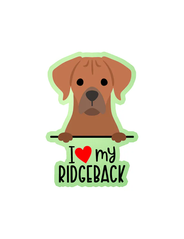 I Love My Ridgeback - Dog Glow in the Dark Vinyl Decal
