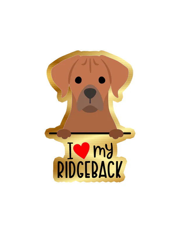 I Love My Ridgeback - Dog Gold Chrome Vinyl Decal