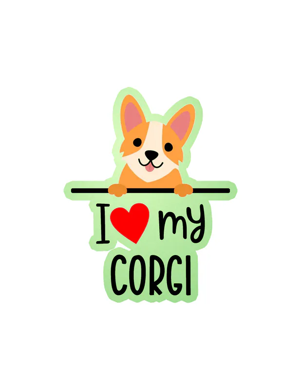 I Love My Corgi - Dog Glow in the Dark Vinyl Decal