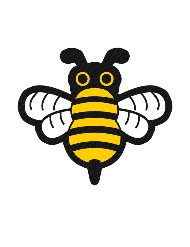 Bee Carbon Fiber Vinyl Decal - Custom Size