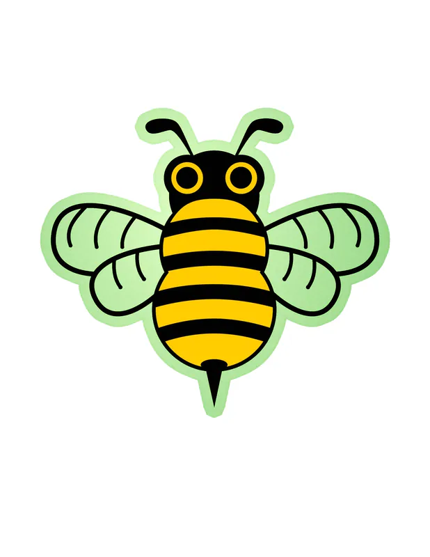 Bee Glow in the Dark Vinyl Decal - Custom Size