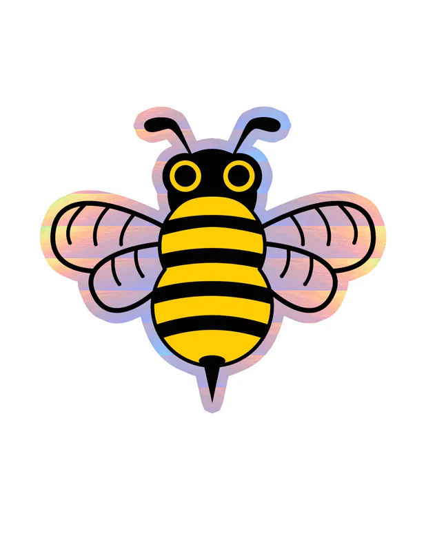 Bee Holographic Vinyl Decal - Custom Size