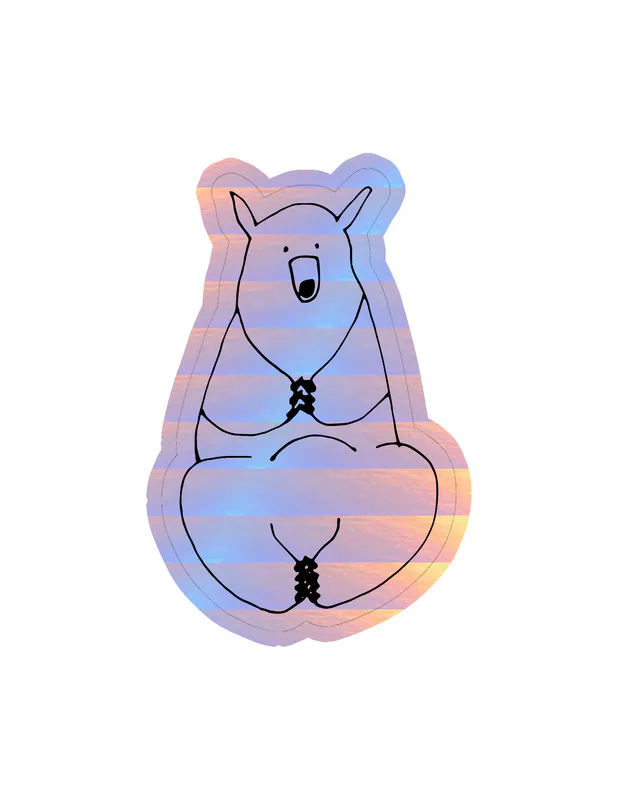 Bear Holographic Vinyl Decal - Custom Size